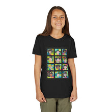 Load image into Gallery viewer, Colorful Youth Tee with Fun Character Faces, Kids Tee, Trendy Kids T-Shirt, Gift for Birthdays, Fun Apparel for Playdates, Unique [...]
