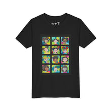 Load image into Gallery viewer, Colorful Youth Tee with Fun Character Faces, Kids Tee, Trendy Kids T-Shirt, Gift for Birthdays, Fun Apparel for Playdates, Unique [...]
