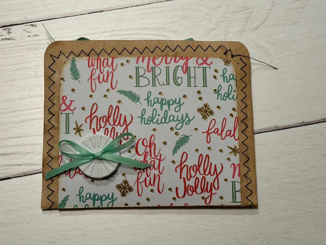 Holly Jolly Gift Card/Mini Journal Pocket