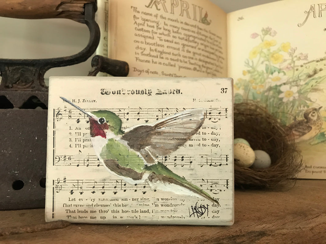 Hummingbird 2 Wood Block Print