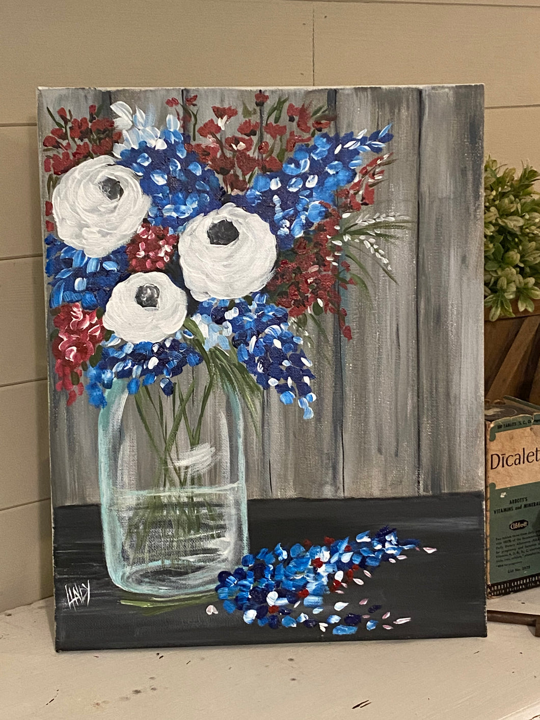 May Patriotic Mason Jar Floral Painting Class