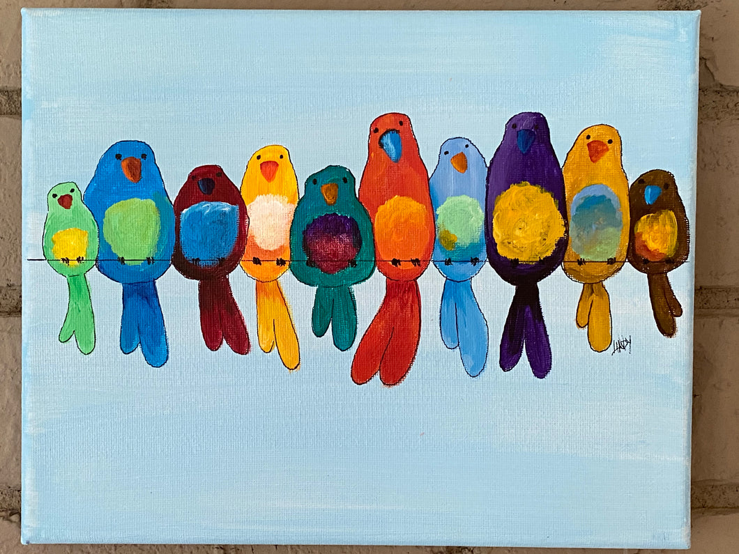 Taterbirds on a Wire Paint Class